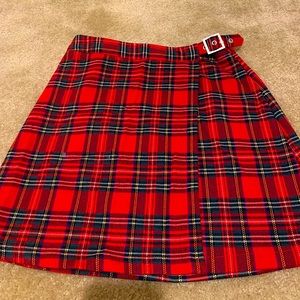 John Gault Brandy Melville Red Plaid Skirt